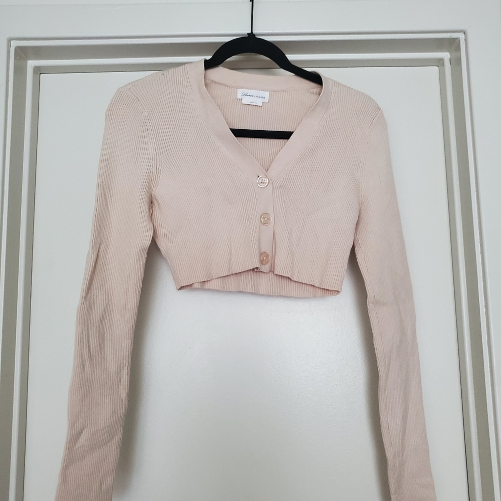 Lovers and Friends cropped sweater size small, blush